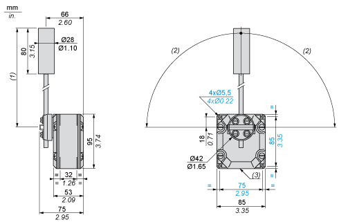 Telemecanique Sensors XCRT115 Çelik Makaralı Kol Limit Switch